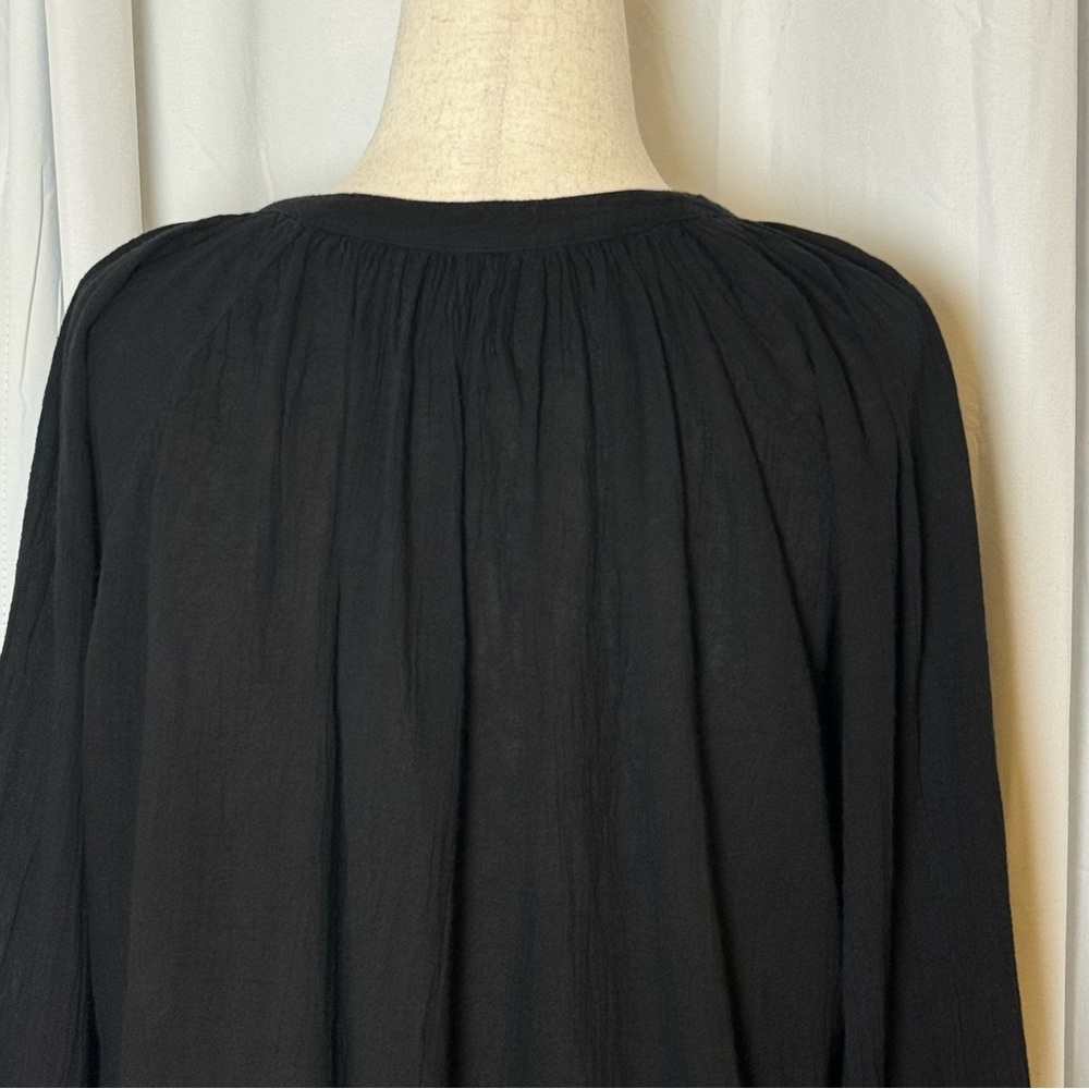 Honorine Paola Dress Cotton Gauze Coverup Black Oversized Womens Small - Picture 7 of 10